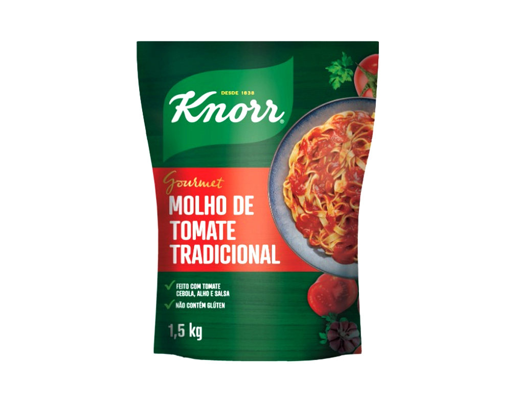 MOLHO DE TOMATE TRADICIONAL KNORR 1,5 KG (CX 6 BAG)